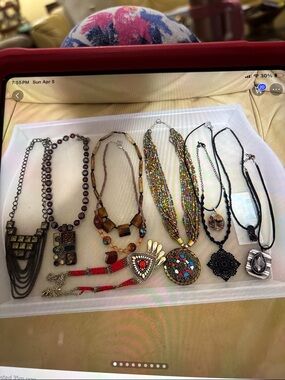 Source Unknown Multicolor Beaded and Pendant Necklace Sets